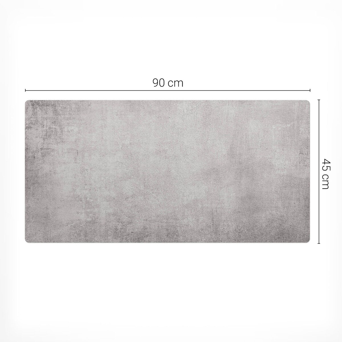 Szara mata na biurko Betonowa tekstura, 90x45 cm