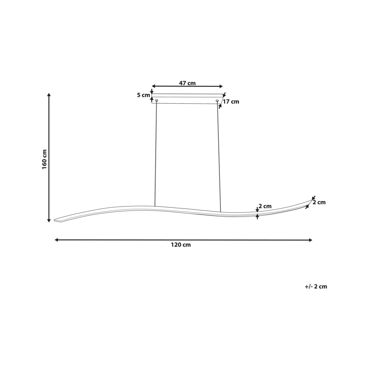 Lampa wisząca LED metalowa czarna CALAO