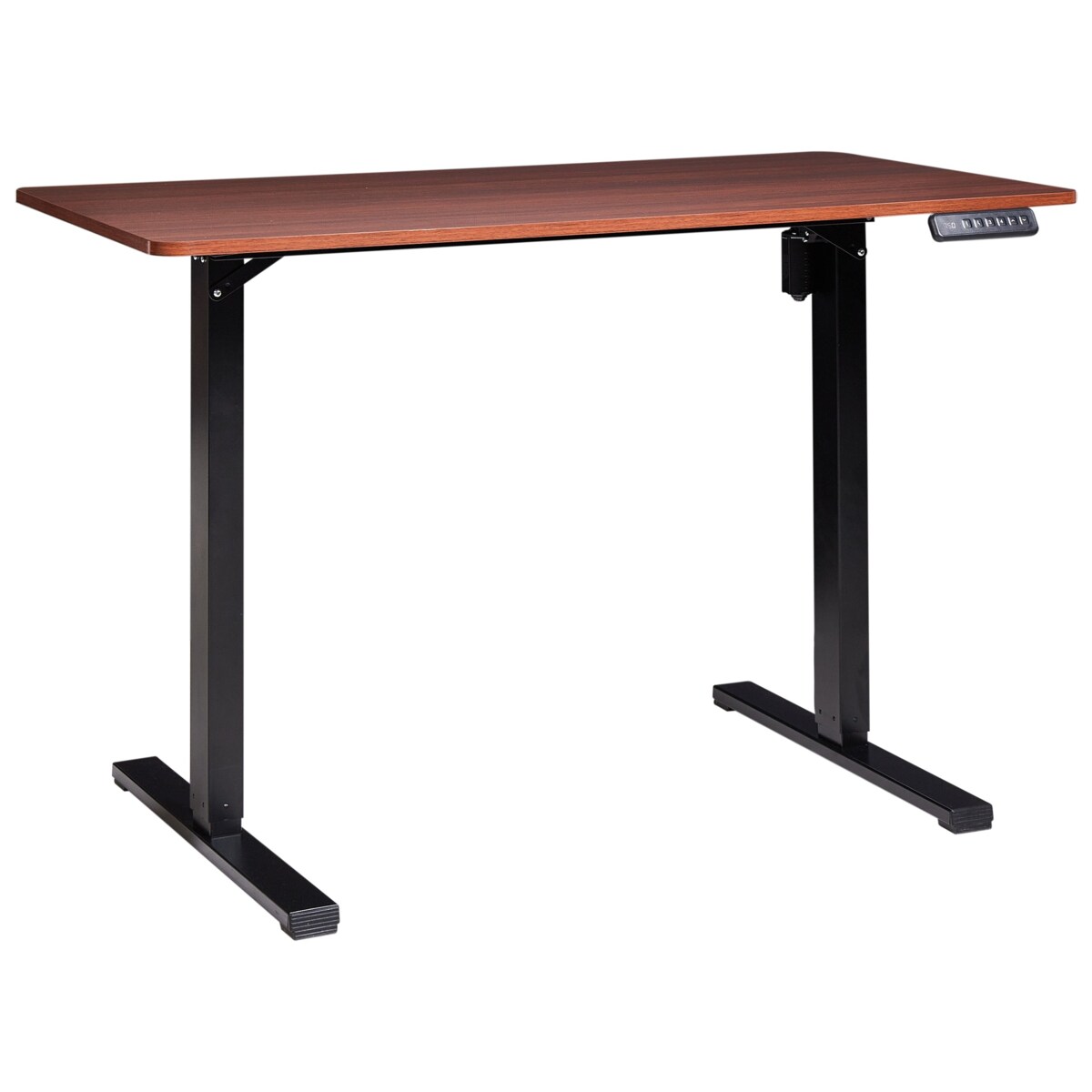 Biurko regulowane elektrycznie 120 x 60 cm czarne z ciemnobrązowym TAVARES