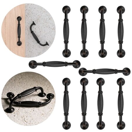 10x uchwyt meblowy czarny uchwyt do mebli szafek szuflad klasyczny