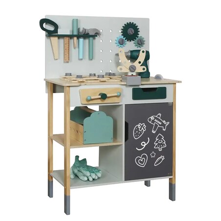 Drewniany warsztat edukacyjny z narzędziami do majsterkowania FOREST