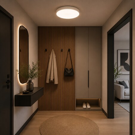 Lampa Sufitowa Łazienkowa Tk Lighting Velis Biała Plafon Led 30W Ip54 Zmienna Barwa, Ściemniany