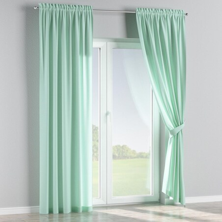 Zasłona na kanale z grzywką 1 szt. 130x260 turkusowo - miętowy