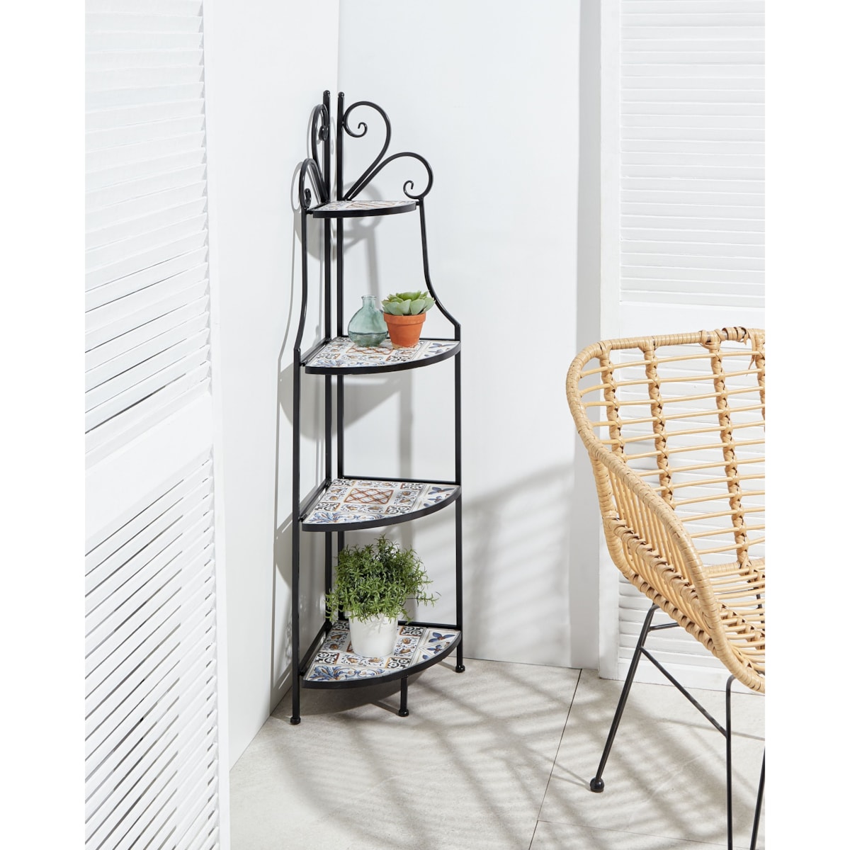 Regał FAVARA Metal 128 cm 43 cm Czarny