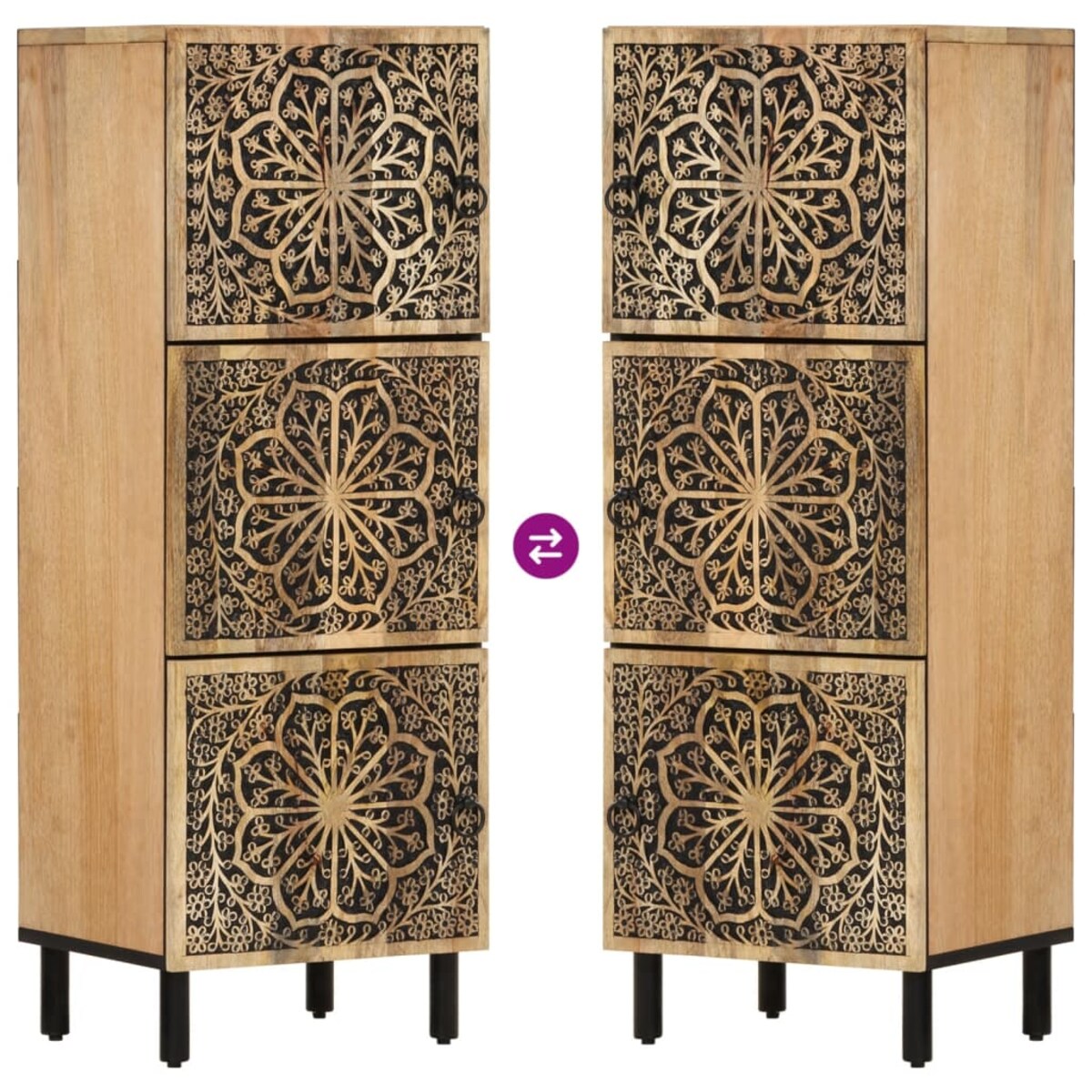 vidaXL Szafka, 40x33x110 cm, lite drewno mango