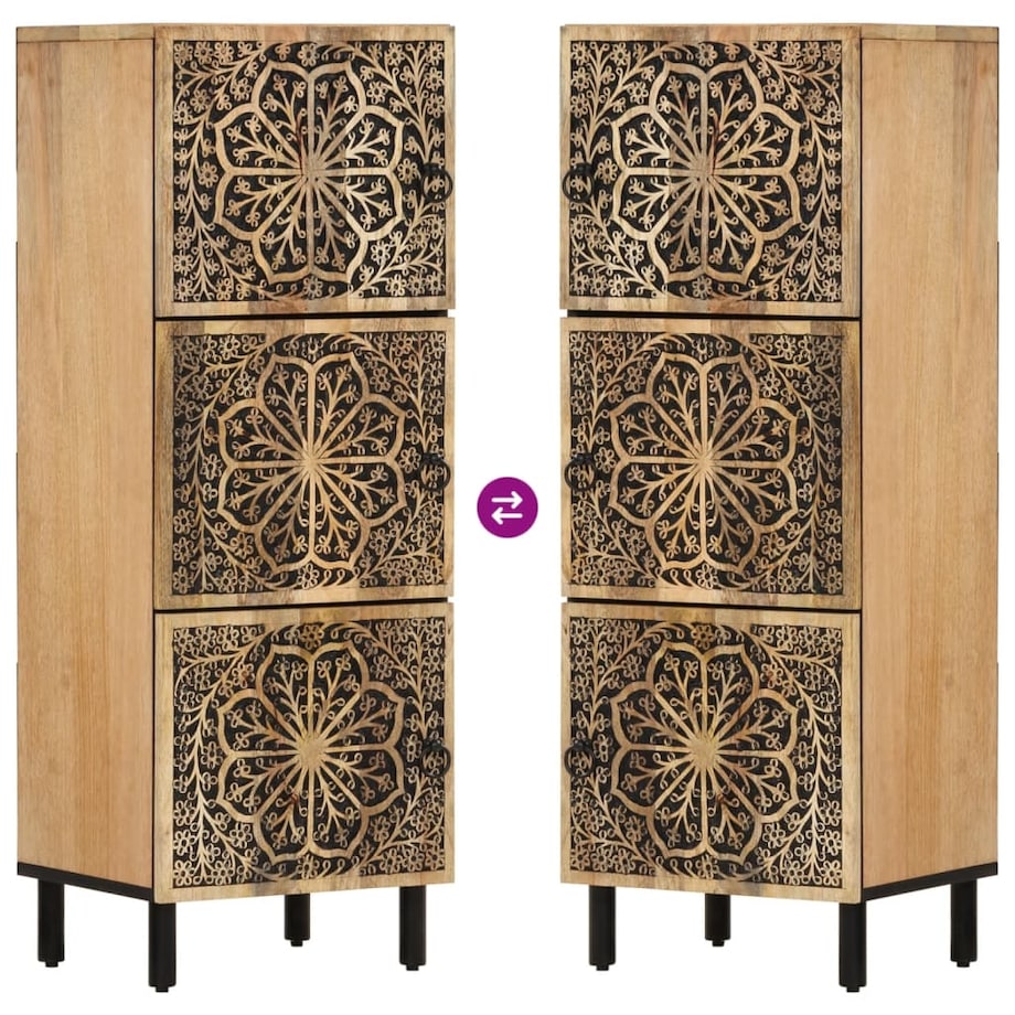 vidaXL Szafka, 40x33x110 cm, lite drewno mango