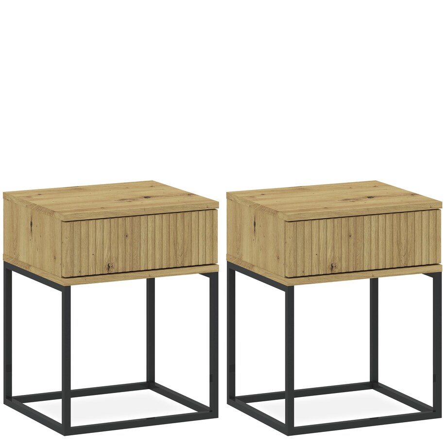 Konsimo RECTUS Zestaw stolików nocnych 2szt.w kolorze dębu artisan