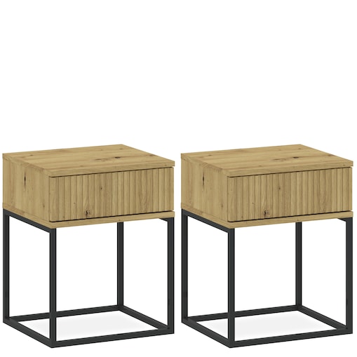 Konsimo RECTUS Zestaw stolików nocnych 2szt.w kolorze dębu artisan