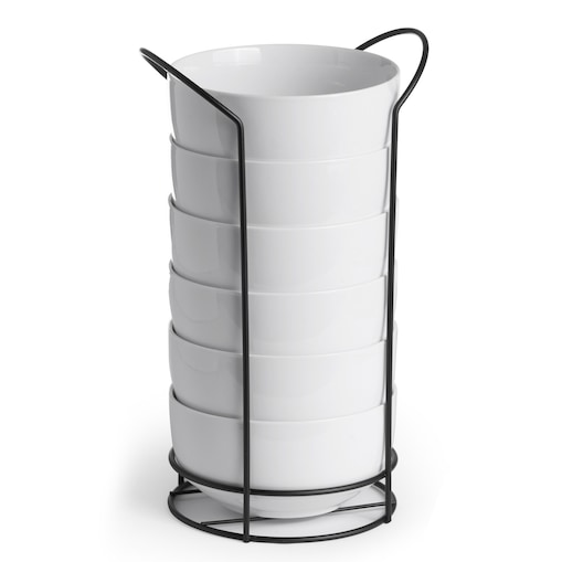 Komplet 6 misek porcelanowych z stojakiem, 800 ml TIGRILLA