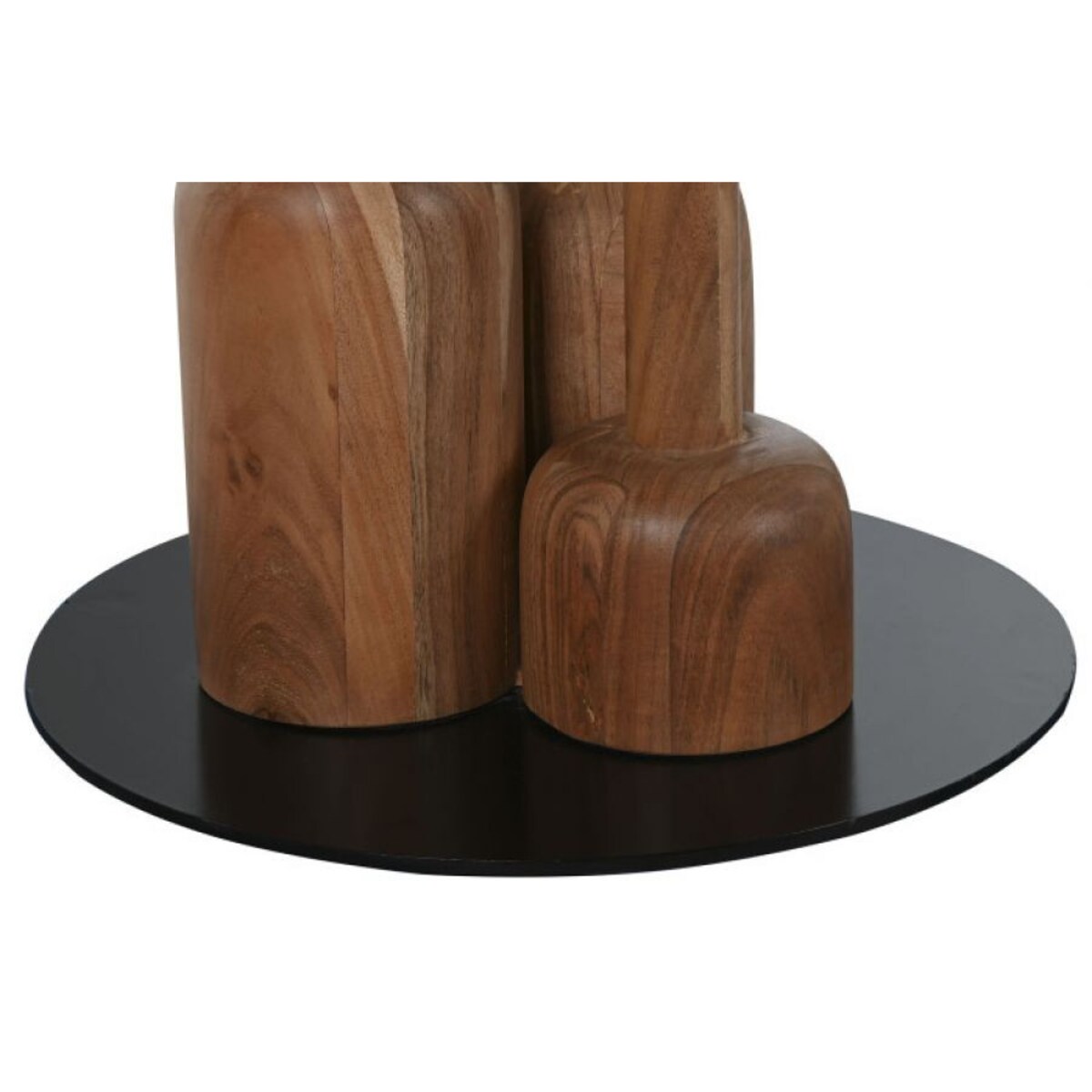 Okrągły stół z drewnianym akacjowym blatem Ø106 x 76 cm MIRABEL - II