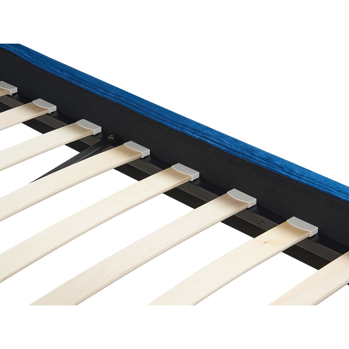 Łóżko welurowe 160 x 200 cm niebieskie FITOU