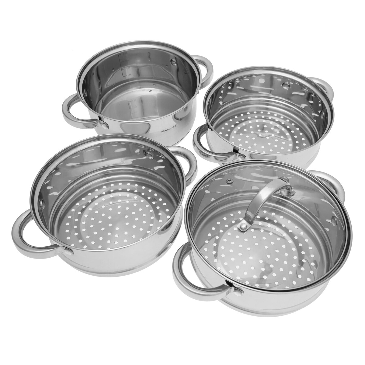 Zestaw garnków do gotowania na parze 20cm 5 ele garnki parowar KLAUSBERG