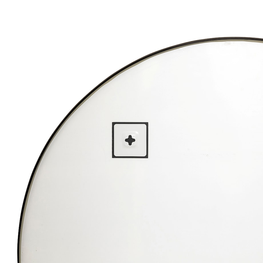 Lustro półokrągłe do przedpokoju ALICE, metalowa rama, 90 x 65 cm