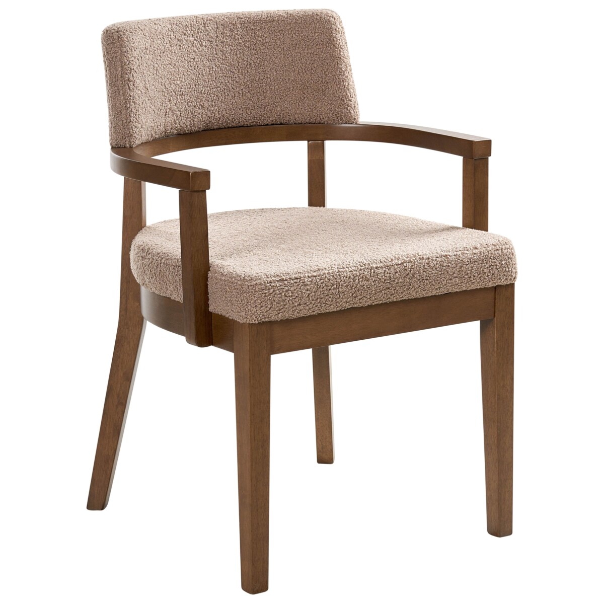 Zestaw 2 krzeseł do jadalni DALBO Boucle Ciemny brąz/ beżowoszary