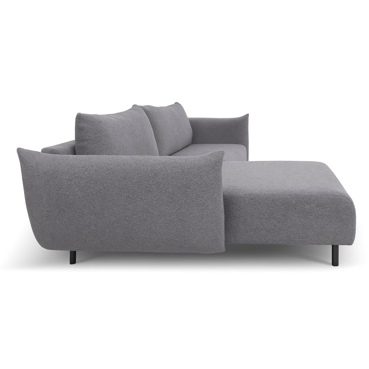 Narożnik DELI z funkcją spania na nóżkach, lewostronny, szary