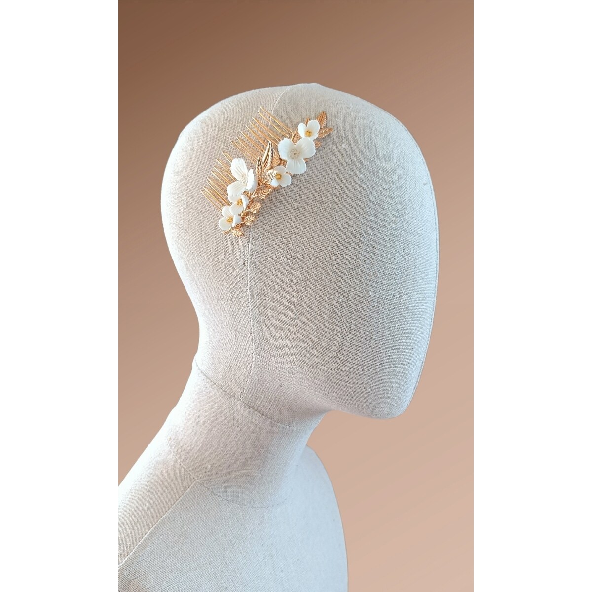 Grzebyki złote z kwiatami delikatne rustykalne NA TOPIE ślubne eleganckie