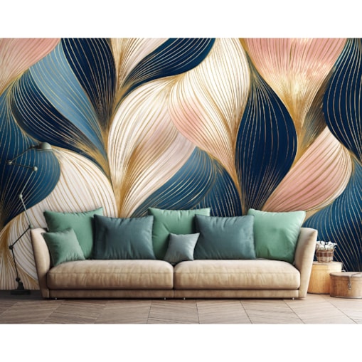 Fototapeta Do Sypialni Salonu Na Flizelinie Art Deco Złoto Niebieski 400x280