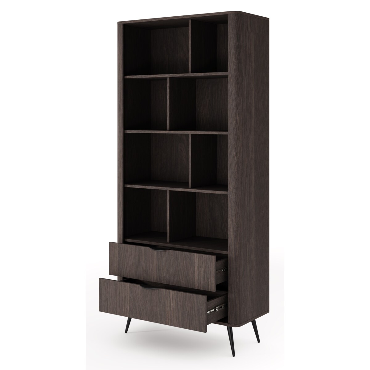 Regał ERIS częściowo zamknięty na metalowych nóżkach