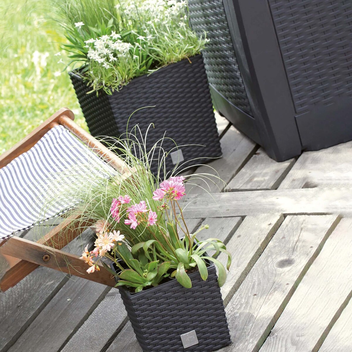 Doniczka Donica Ratanowa Kwadratowa Do Ogrodu Domu 4 L