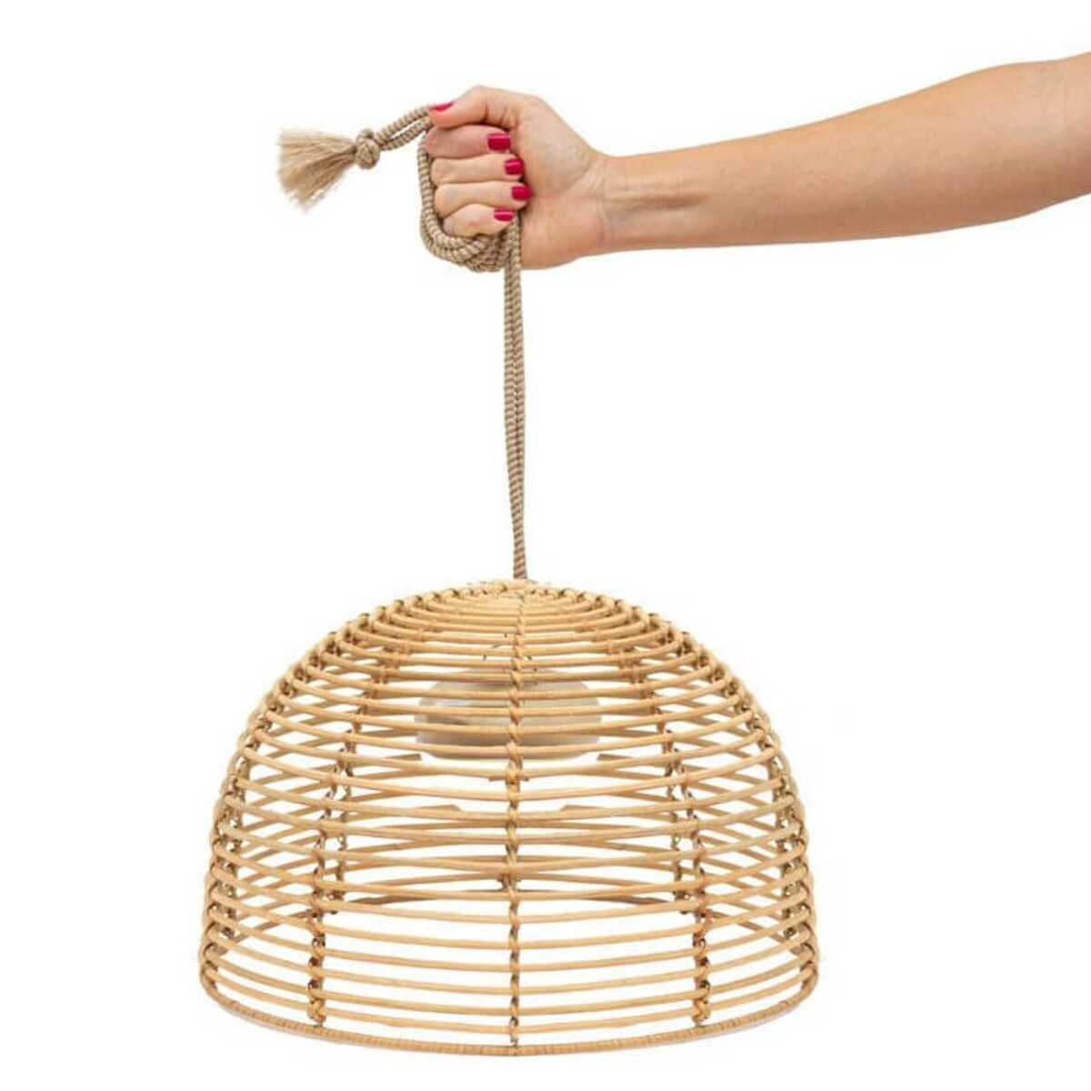 Ekologiczna lampa wisząca Bossa LUMBOHXNW King Home ogrodowa IP54 beżowa