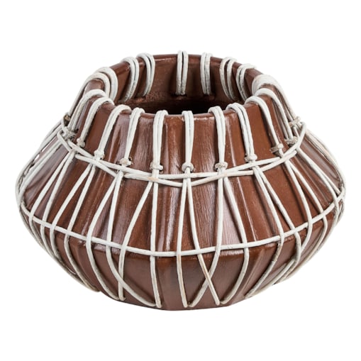 Wazon dekoracyjny z terakoty 22 cm brązowy KLUET
