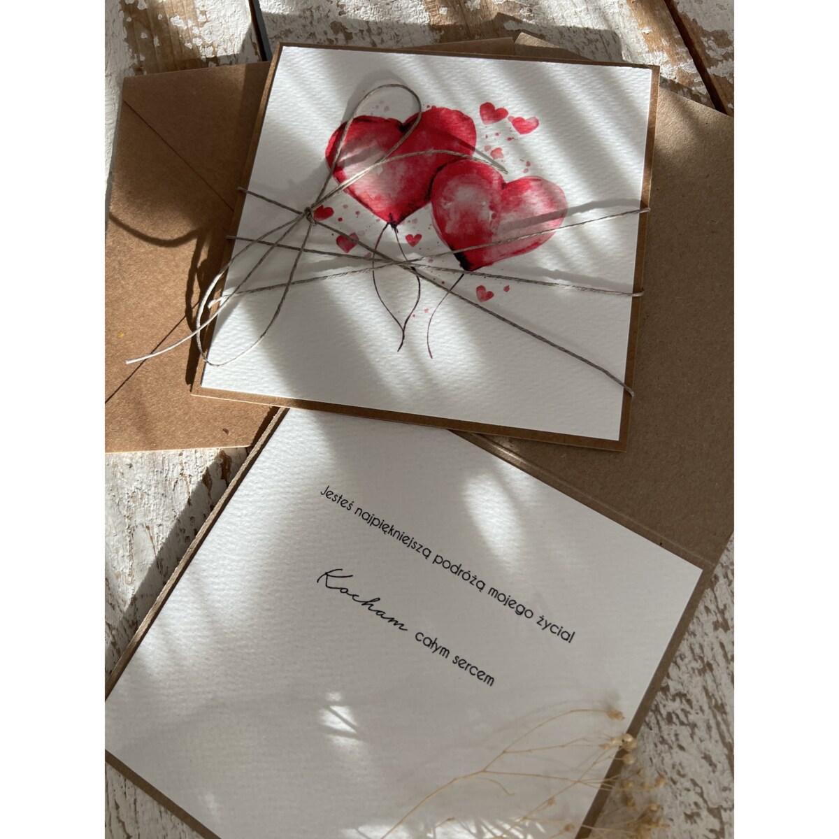 Wyjątkowa kartka na walentynki - walentynka z sercem - serduszka najpiękniejsze życzenia walentynkowe