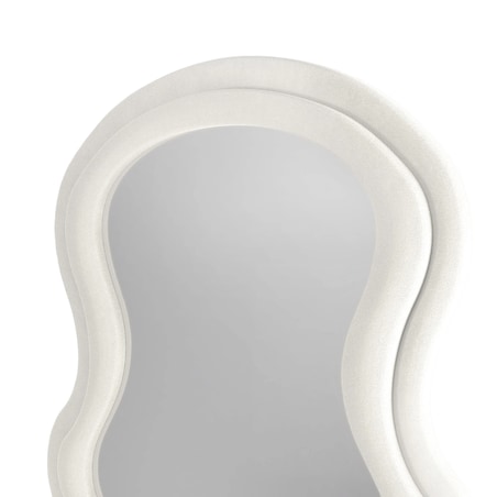 Lustro w falistej ramie aksamitne białe 170x60 cm