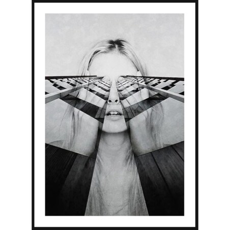 Poster Story, Plakat, Obraz - Kobieta z Abstrakcyjnymi Myślami, wymiary 21 x 30 cm