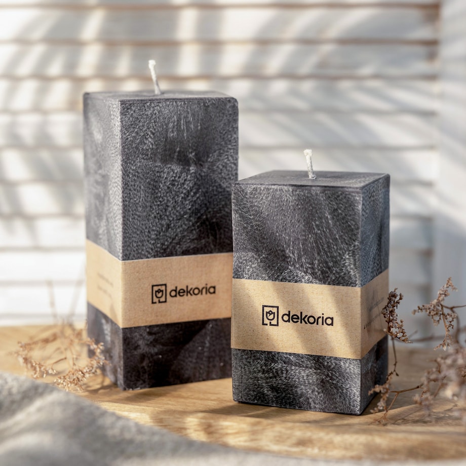 Świeca zapachowa palmowa kostka Black, 7,5x7,5x13 cm