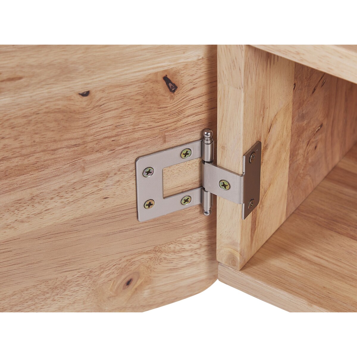 Szafka dwudrzwiowa RTV drewno kauczukowe jasne CHANDLER