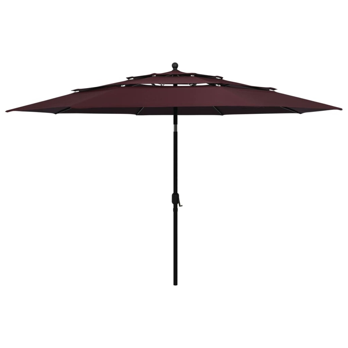 vidaXL 3-poziomowy parasol na aluminiowym słupku, bordowy, 3,5 m