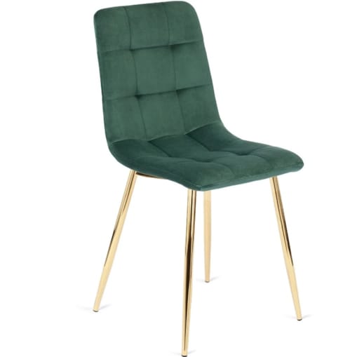 Krzesło Tapicerowane Welurowe Do Salonu Zielone YORK