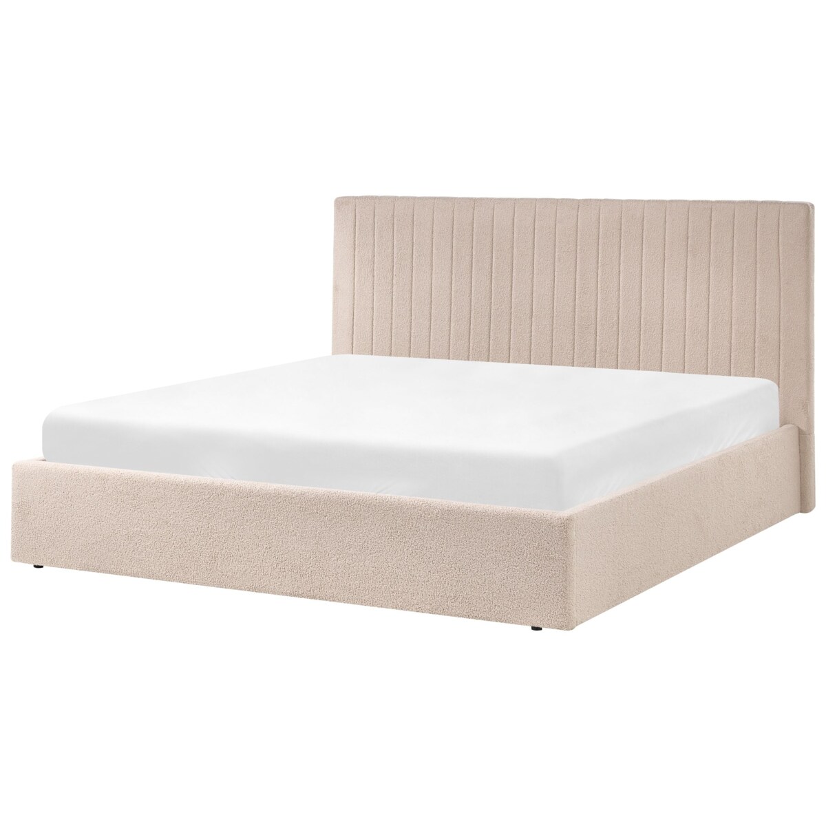 Łóżko z pojemnikiem Boucle VION 180 x 200 cm Beżowy