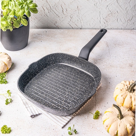 Patelnia grillowa z powłoką marmurową 24cm indukcja KLAUSBERG