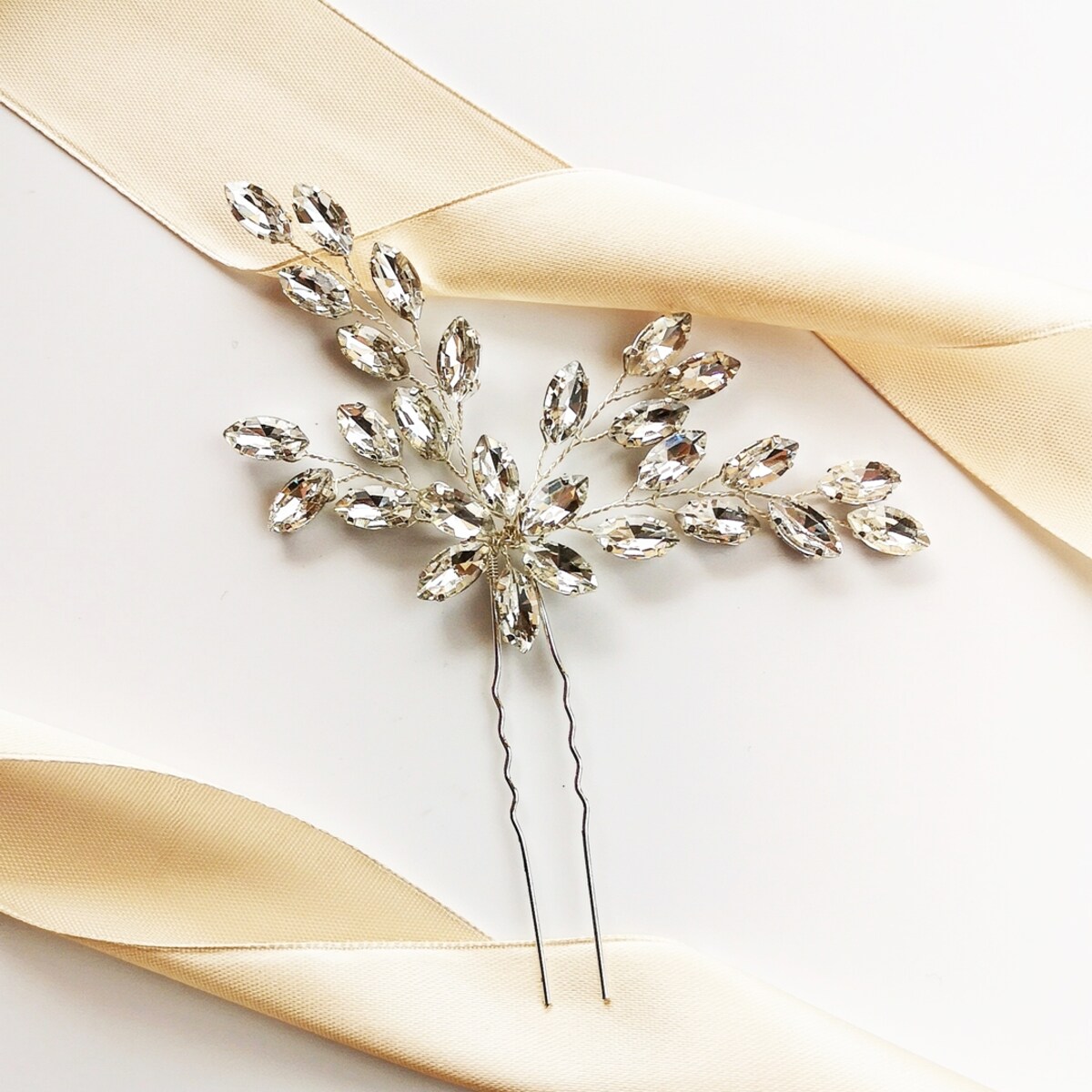 EFEKTOWNA ozdoba ślubna błyszcząca STROIK wsuwka KOKÓWKA