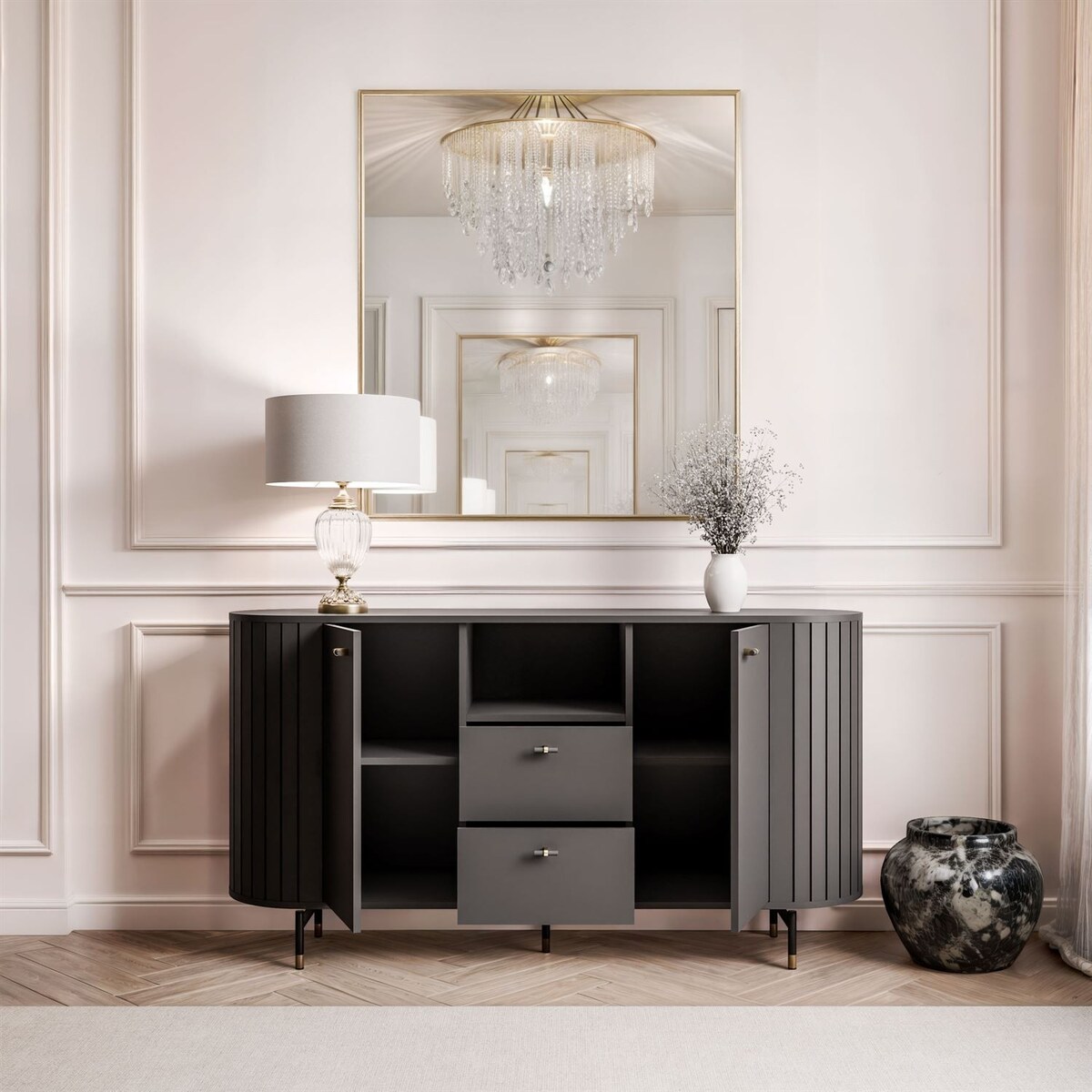 Komoda ELODIE 150 2D2S czarna