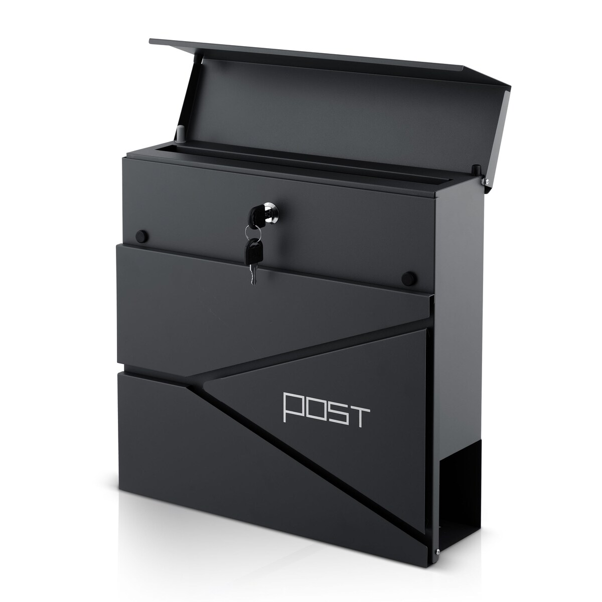 Skrzynka na listy z gazetnikiem Humberg pocztowa na bramę ogrodzenie stalowa antracyt