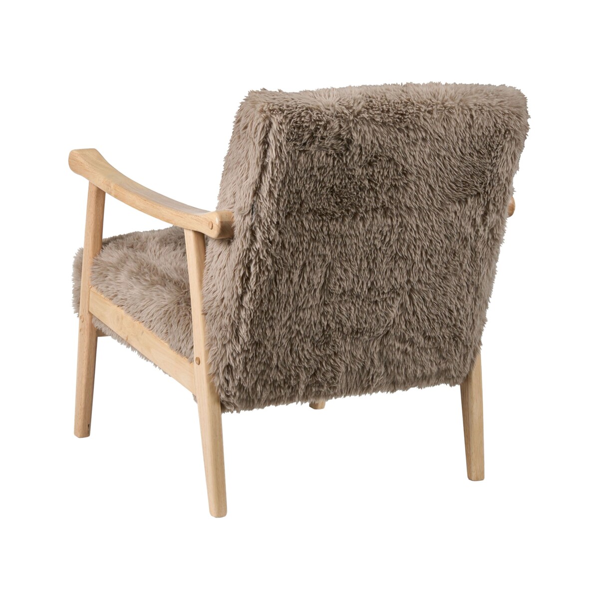 Fotel LEKNES Sztuczne futro Beżowoszary