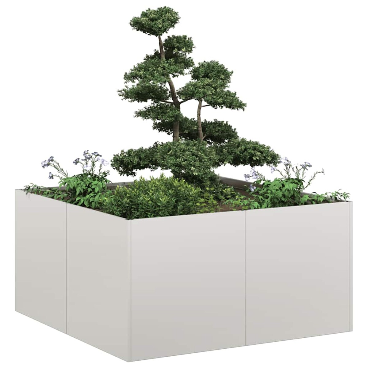 vidaXL Donica, 80x80x40 cm, stal kortenowska