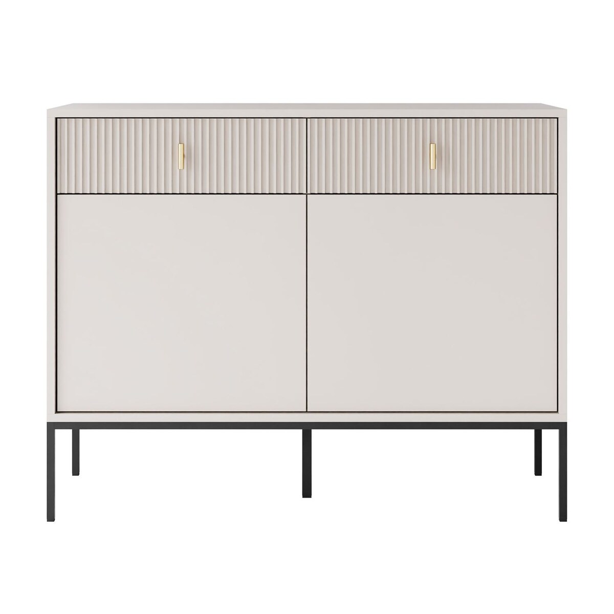 Komoda MIDNIGHT 2D2S z dwiema szufladami na stelażu, kaszmir