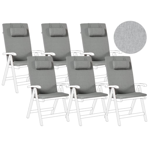 Zestaw 6 poduszek ogrodowych JAVA/AMANTEA PREMIUM 50 x 70 cm Szary