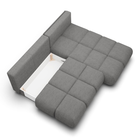 Pikowany Narożnik MILA rozkładany bez boczków prawy szary