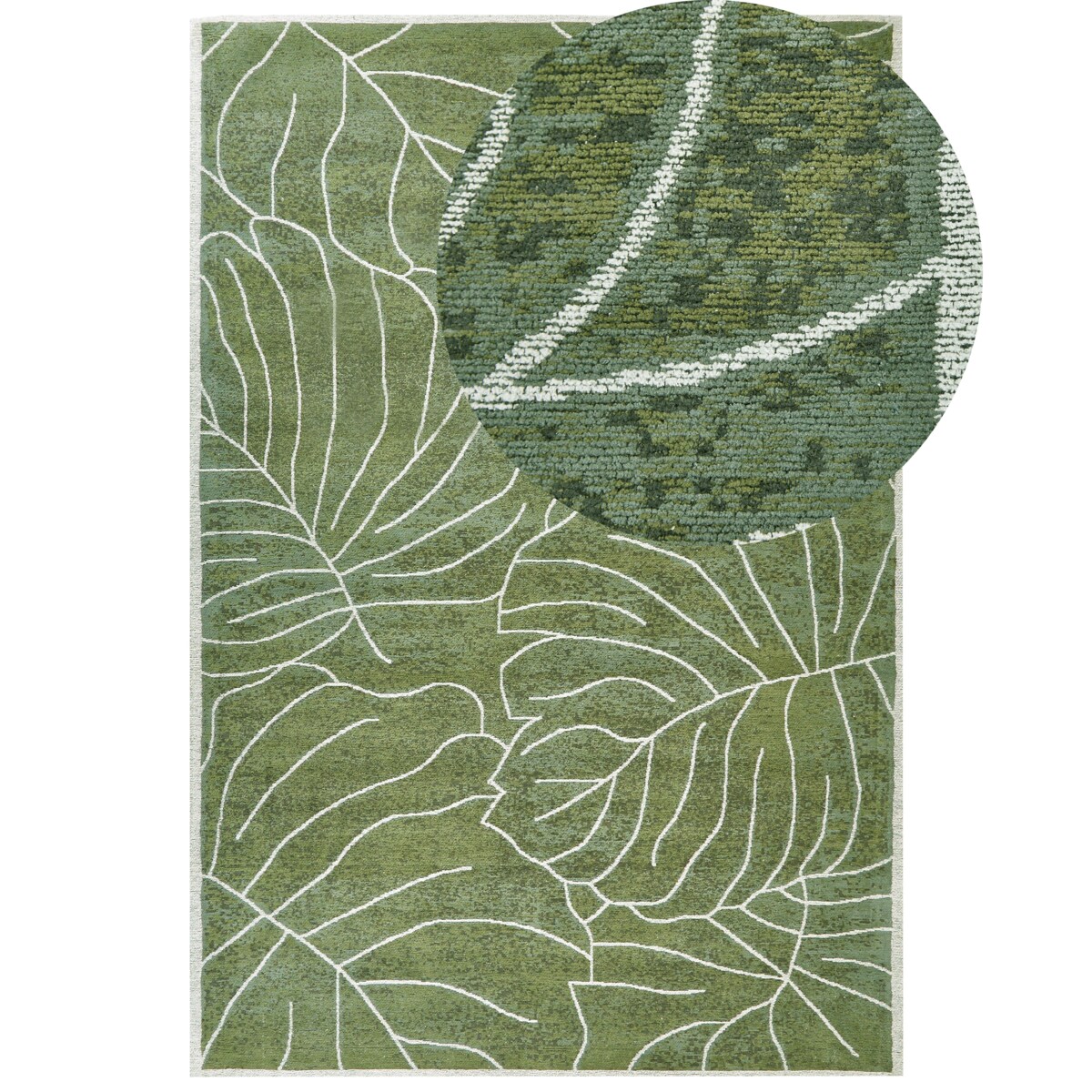 Dywan bawełniany w liście monstery 200 x 300 cm zielony SARMIN