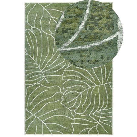 Dywan bawełniany w liście monstery 200 x 300 cm zielony SARMIN