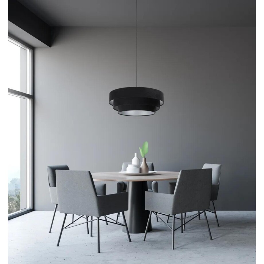 Lampa wisząca TRIO czarna/srebrna