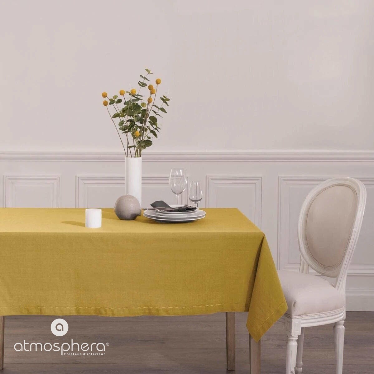 Prostokątny obrus CHAMBRAY - bawełna, 140 x 240 cm