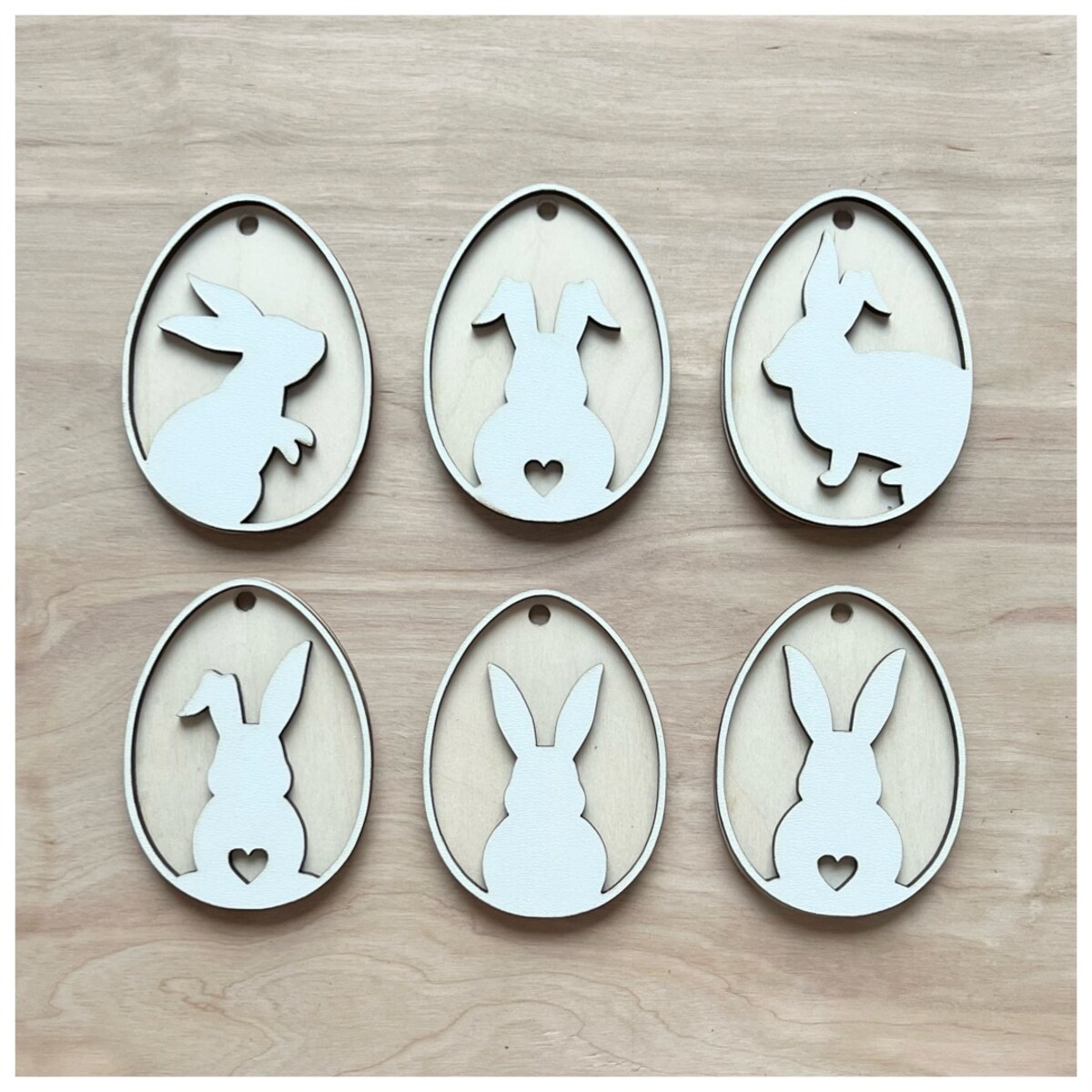 Zawieszki wielkanocne JAJKA 6 szt dwustronny