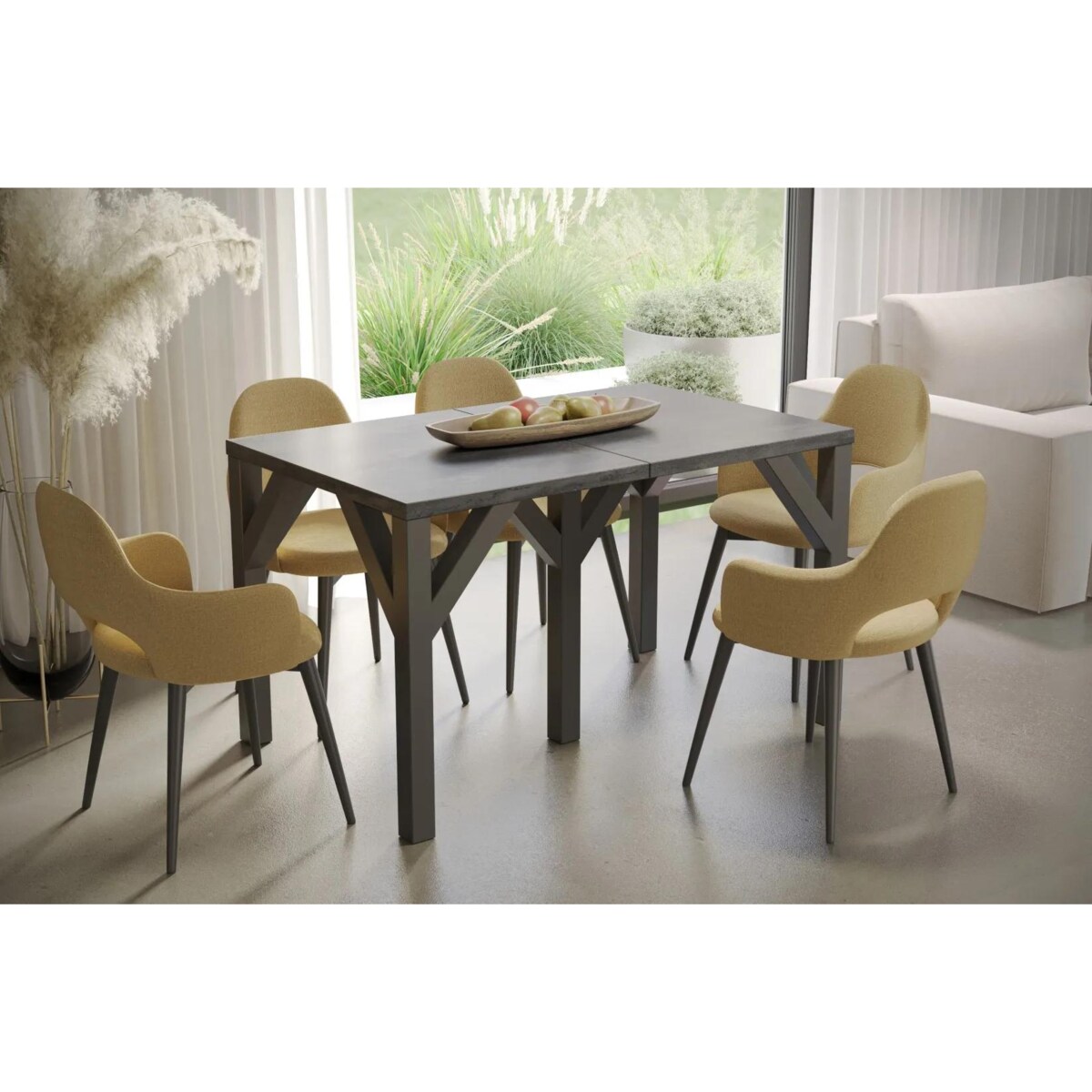 Stół rozkładany DUNAJ 130(405)x90 beton ciemny