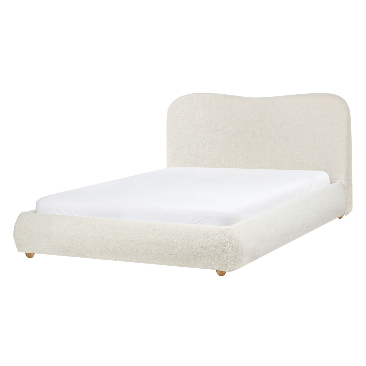 Łóżko z pojemnikiem Boucle BLAGNAC 140 x 200 cm Złamana biel