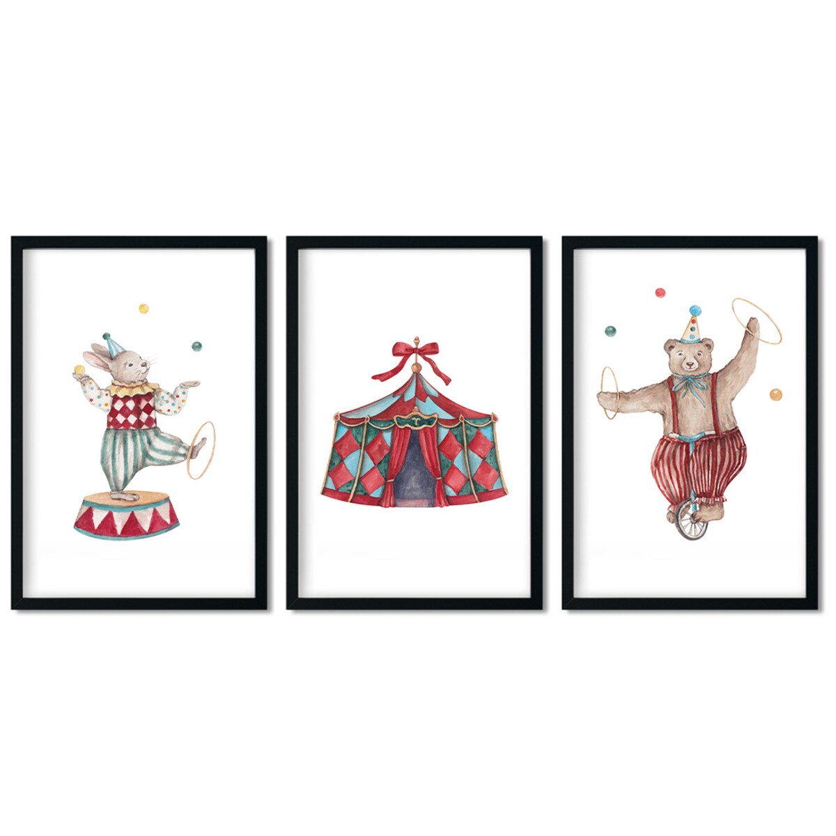 3 x plakat dla dzieci | zestaw cyrk 20x30